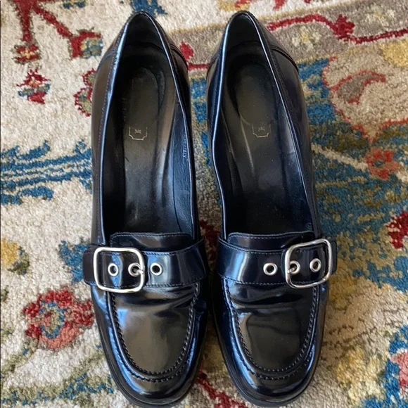 Coach Black Patent Leather Heeled Loafers - Picture 5 of 7